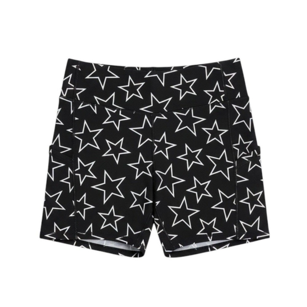 Torrid Active Shorts Nylon Star Print High Rise Black Celestial Gym Plus Size 1
